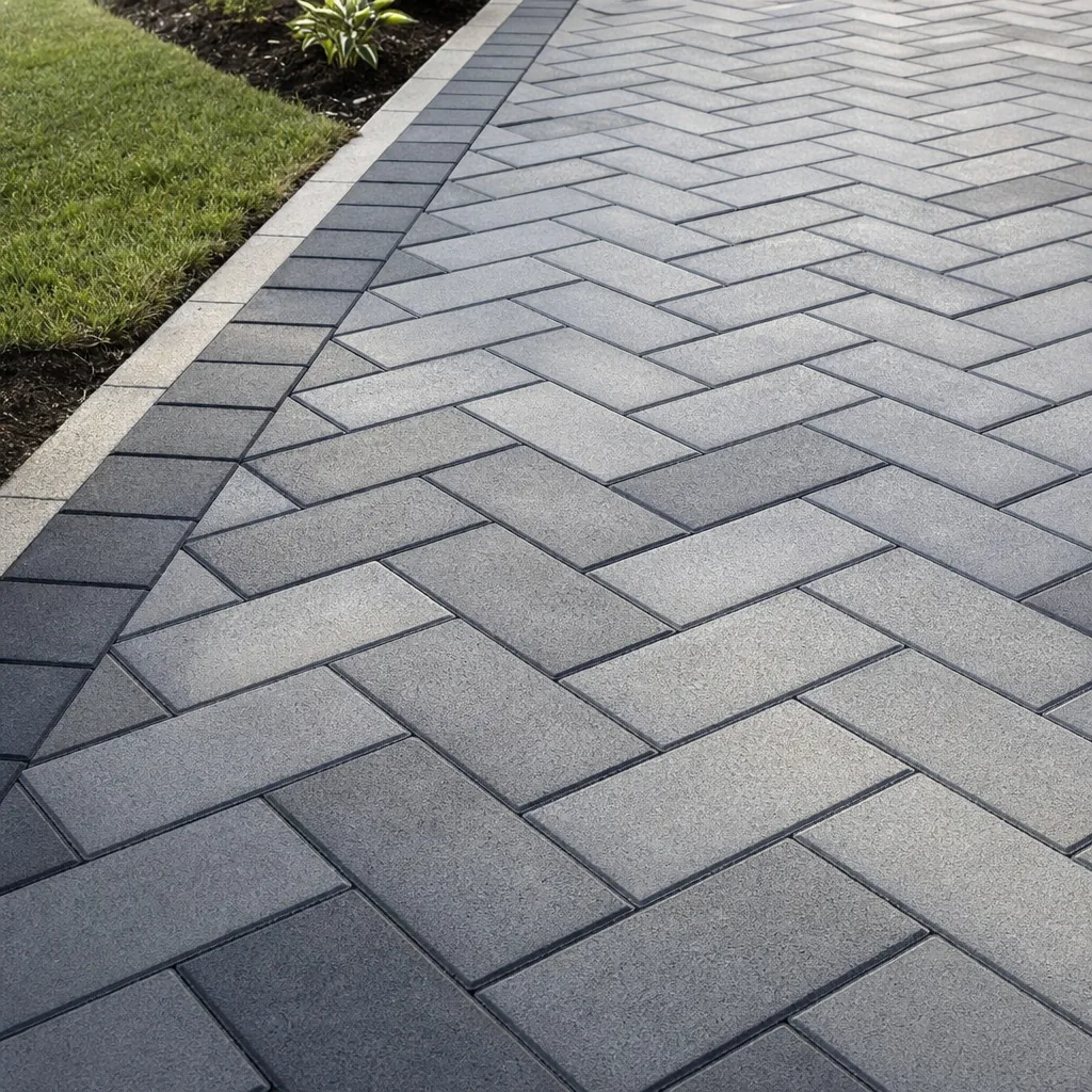 A newly installed block paving driveway in Cardiff