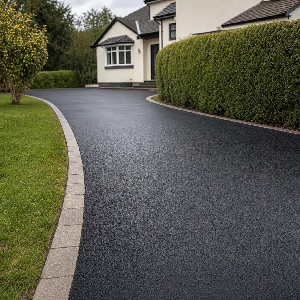 A freshly laid tarmac driveway in Cardiff